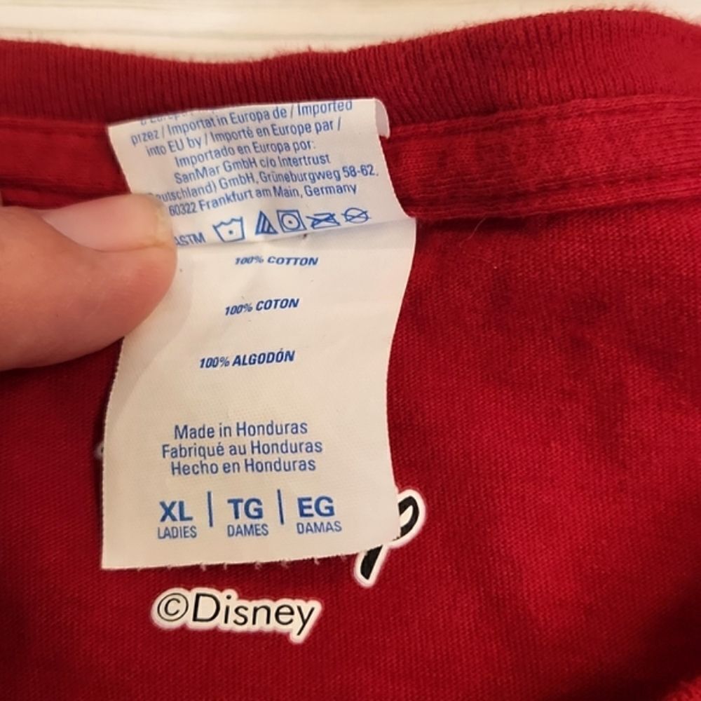 Mens Mickey Mouse Red Christmas Tee By Disney Size XL. - Picture 10 of 13